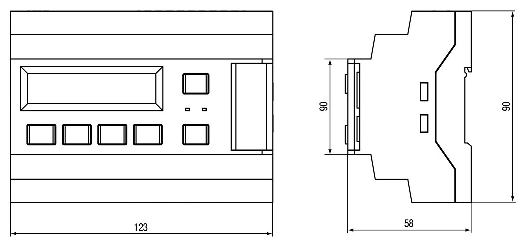 Габаритные размеры контроллера в комплекте КМУ1 Габаритные размеры контроллера в комплекте КМУ1