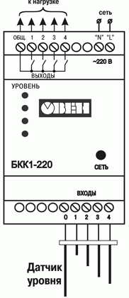 Схема подключения ОВЕН БКК1-220