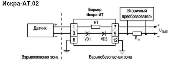 ОВЕН ИСКРА-АТ.02 Схема подключения