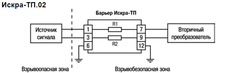 ОВЕН ИСКРА-ТП.02 Схема подключения 